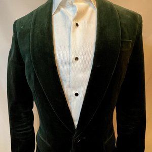 34S J.Crew Pine Velvet Shawl Collar Tuxedo Jacket